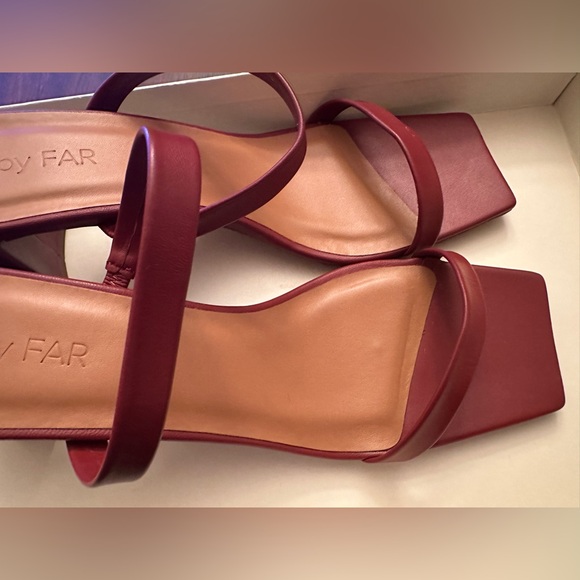 By Far Tanya Burgundy Leather Sandals 39 - Picture 8 of 13